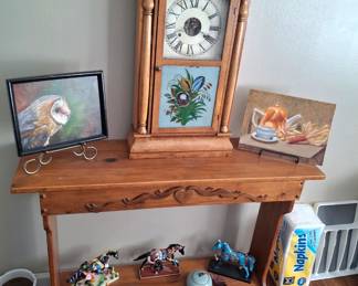 Antique Clock and Small Sofa Table!