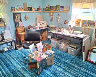 Artist Room Full of Supplies and Original Paintings!