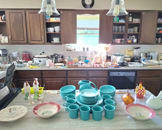 30 Pieces of Fiestaware and 2 Hens on Nest Dishes!