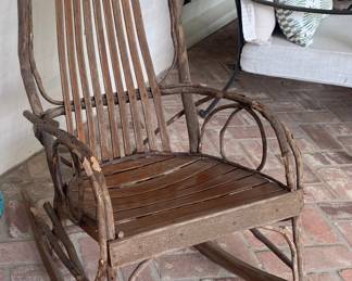 rustic bentwood and twig rocking chair