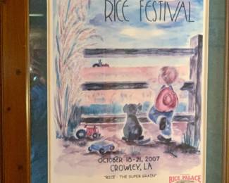 framed 2007 Rice Festival poster