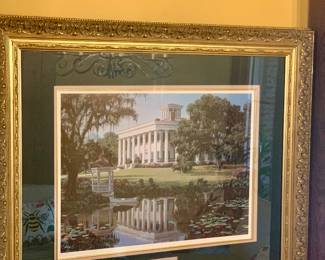 very nicely framed print of Greenwood Plantation in St Francisville LA