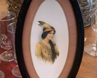 colored print of a woman by artist John Knowles Hare from around 1907-1909
