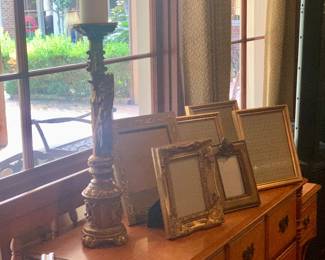 maple chest with fine picture frames