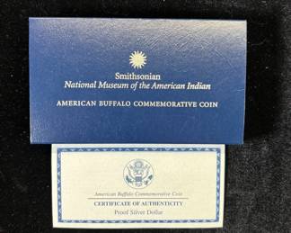 Lot #30 2001 US Mint American Buffalo Commemorative Proof Silver Dollar Coin Smithsonian