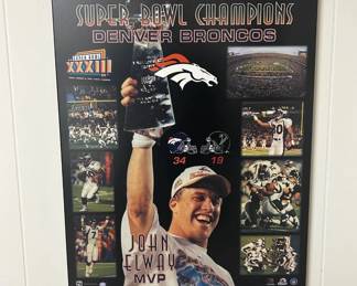Lot #54 Denver Broncos Back-to-Back Super Bowl XXXIII John Elway MVP Photo Collage Poster 1999