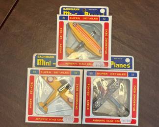 Lot #178 Bachmann Mini-Planes Lot 3 Diecast WWII Aircraft #42 #64 #33 Boxed Vintage