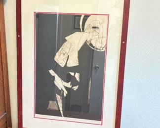Lot #34 Signed Limited Edition Lithograph Print Abstract Figurative Framed 6/12