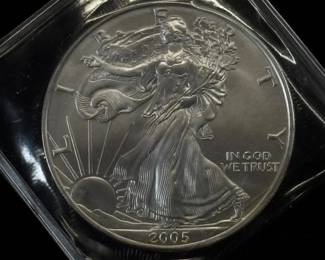 Lot #156 2005 American Silver Eagle 1 oz Fine Silver Dollar US Mint Bullion Coin
