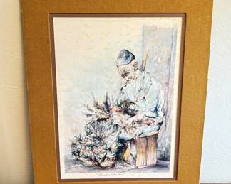 Lot #36 Seymour Rosenthal Signed Watercolor Chicken Plucker Framed