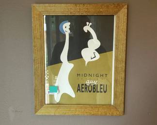 Lot #173 Midnight Sessions aux Aerobleu Jazz Serigraph Poster Mid Century Modern Framed