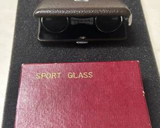 Lot #64 Vesta 3.5x26 Japan Folding Pocket Opera Binoculars Sport Glass Brown Leather Case