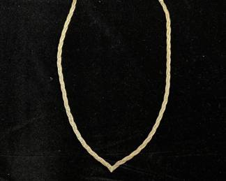 Lot #167 Sterling Silver Twisted Herringbone V-Neck Collar 9.2g