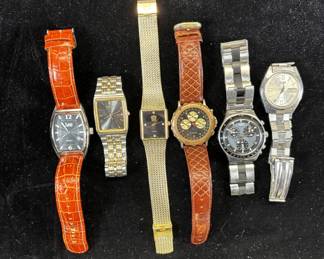 Lot #1 Lot of 6 Vintage Watches Seiko Quartz Fossil Swatch Lee Paolo Quartz Mixed