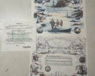 Lot #60 US Navy WWII Service Certificate Arctic Circle Realm Bluenose Shellback Documents 1990