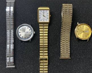 Lot #69 Vintage Watch Lot Seiko SX Quartz Timex Day-Date Citizen Quartz Gold Tone