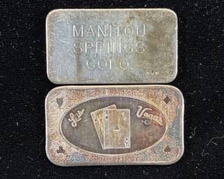 Lot #16 Vintage .999 Fine Silver Art Bars Lot 2 Manitou Springs CO Las Vegas 63.2g