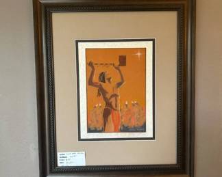 Lot #157 Jimmie James 1965 Pastel Native American Ceremonial Figure Original Framed Art