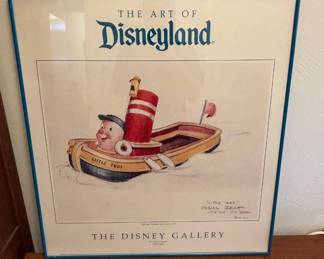 Lot #87 Disney Gallery Art of Disneyland Little Toot Canal Boat Framed Print Signed