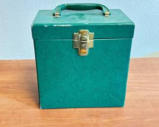 Lot #41 Amfile Platter-Pak No.700 Vintage 45 RPM Phonograph Record Case Teal Green