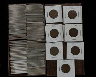 Lot #148 Canadian Small Cent Coin Lot 1940-1952 Maple Leaf Penny Collection VF XF Grades