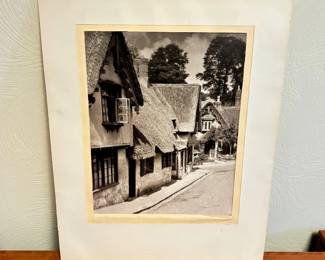 Lot #135 Harry B. Shaw Signed Silver Gelatin Photo Thatched Cottages Shanklin Isle of Wight