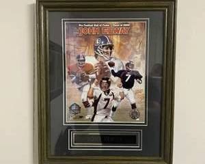 Lot #56 John Elway Denver Broncos Photo File Pro Football Hall of Fame Framed Photo