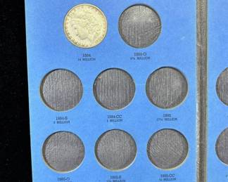 Lot #28 Morgan Silver Dollar Whitman Album No.9083 Collection 1884-1890 with 3 Coins