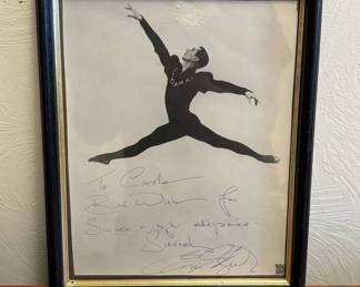 Lot #91 Eric Hyrst Signed Ballet Photo Black White Autographed Framed NYC Ballet Dancer