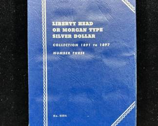 Lot #27 Morgan Silver Dollar Whitman Album No.9084 Collection 1891-1897 with 3 Coins