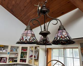 Stained glass hanging light