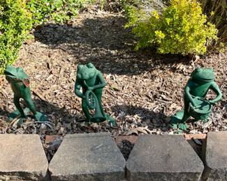 Cast Iron Frog Jazz Band Garden Statues