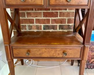 Transitional Style Nightstand with Drawer and X Shape Sides, Brown