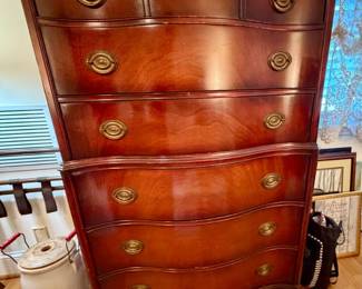 Hepplewhite Style Mahogany Serpentine Chest of Drawers by White Fine Furniture Co.