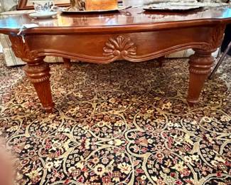 French Provincial Louis XV Style Mahogany Coffee Table