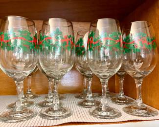 Arbys Holiday Holly Berry Wine Glasses