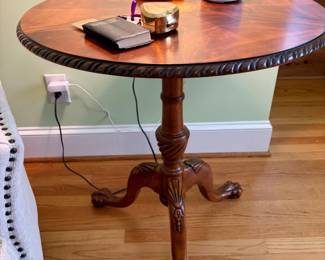 Chippendale Style Mahogany Pie Crust TiltTop Table with BallandClaw Feet