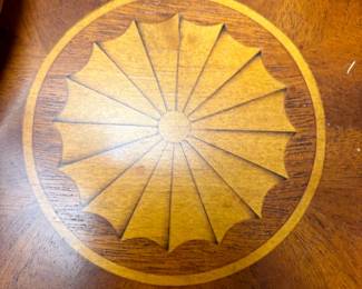 Inlaid Mahogany Sunburst Tray