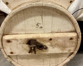 Vintage White Cedar Cylinder Butter Churn
