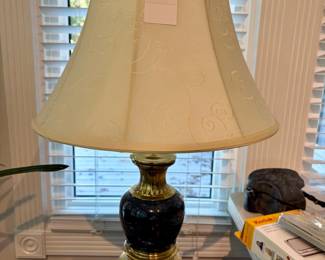 Traditional Brass and Marble Table Lamp