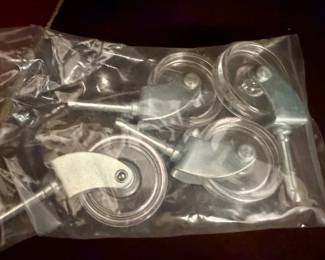 Set of Four Clear Polyurethane Swivel Casters