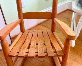 Vintage Childs Oak LadderBack Rocking Chair