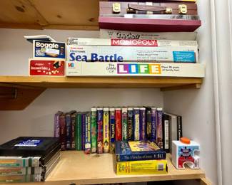 Vintage Board Game and VHS Collection Including Disney Classics