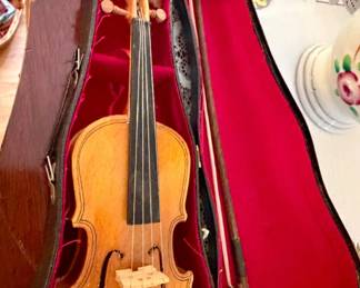 Miniature Violin with Case and Bow