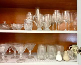 Assorted Vintage Etched Glassware Collection