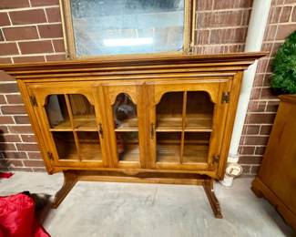 Vintage Oak China Cabinet Hutch Top