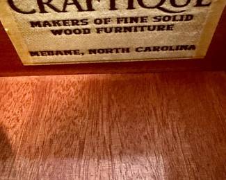 Craftique Furniture Makers Label B