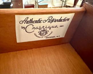 Craftique Furniture Drawer Label