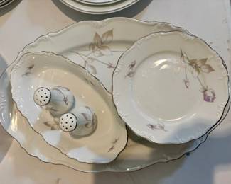 Hutschenreuther Sylvia Gray Rose Porcelain Tableware Set