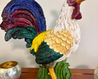 Decorative Painted Resin Rooster Figurine